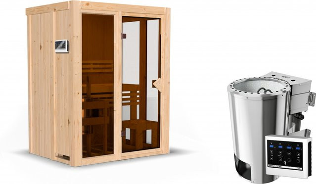 Karibu Sauna IRAVA 1 mit 3.6 kW BioKombiofen und externer Steuerung B/T/H: 155 x 122 cm - Bild 1