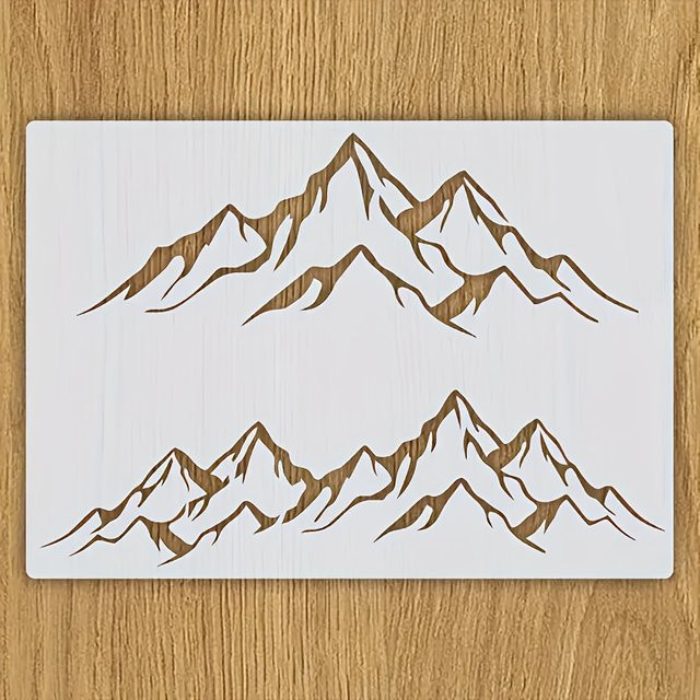 PenhuaMoban DIY Schablone Bergsteigen für Wandmalerei und Sammelalben, Weiß, B: 29 cm, H: 21 cm - Bild 1
