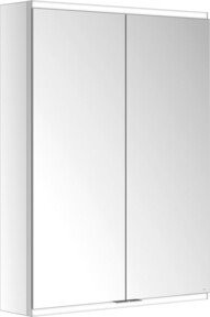 Keuco Spiegelschrank Royal Modular 2.0 mit 2 Drehtüren, LED-Beleuchtung und integrierten Regalen, Silber/Weiß, B/H/T: 70 x 90 x 16 cm - Bild 1