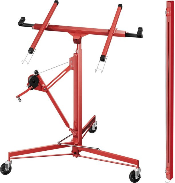 Wiltec Plattenheber XXL Set mit Montagehilfe und Verlängerung, Tragkraft 68 kg, Farben Rot/Schwarz - Bild 1