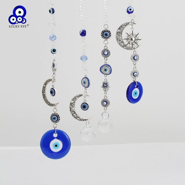 Schlüsselanhänger Lucky Eye, Kristallperle, Tropfen Öl Glas, Unisex - Bild 1
