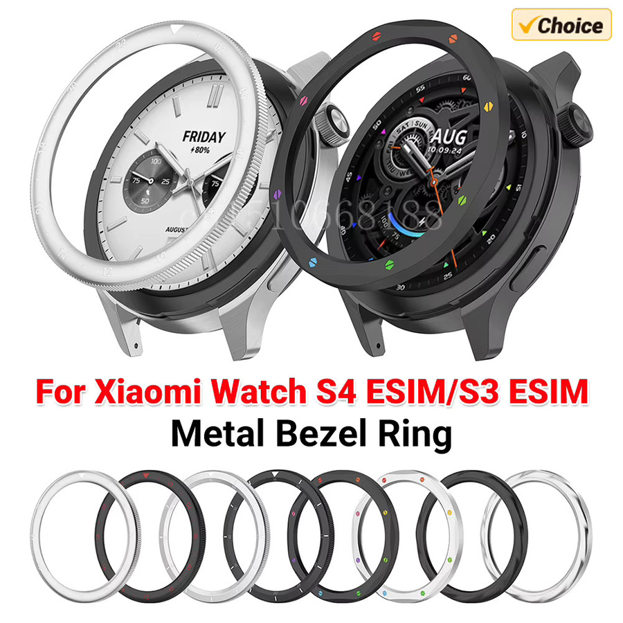 ALLOYSEED Metallrahmen-Schutzring mit gehärtetem Glasfilm für Xiaomi Watch S4 und S3 - Bild 3