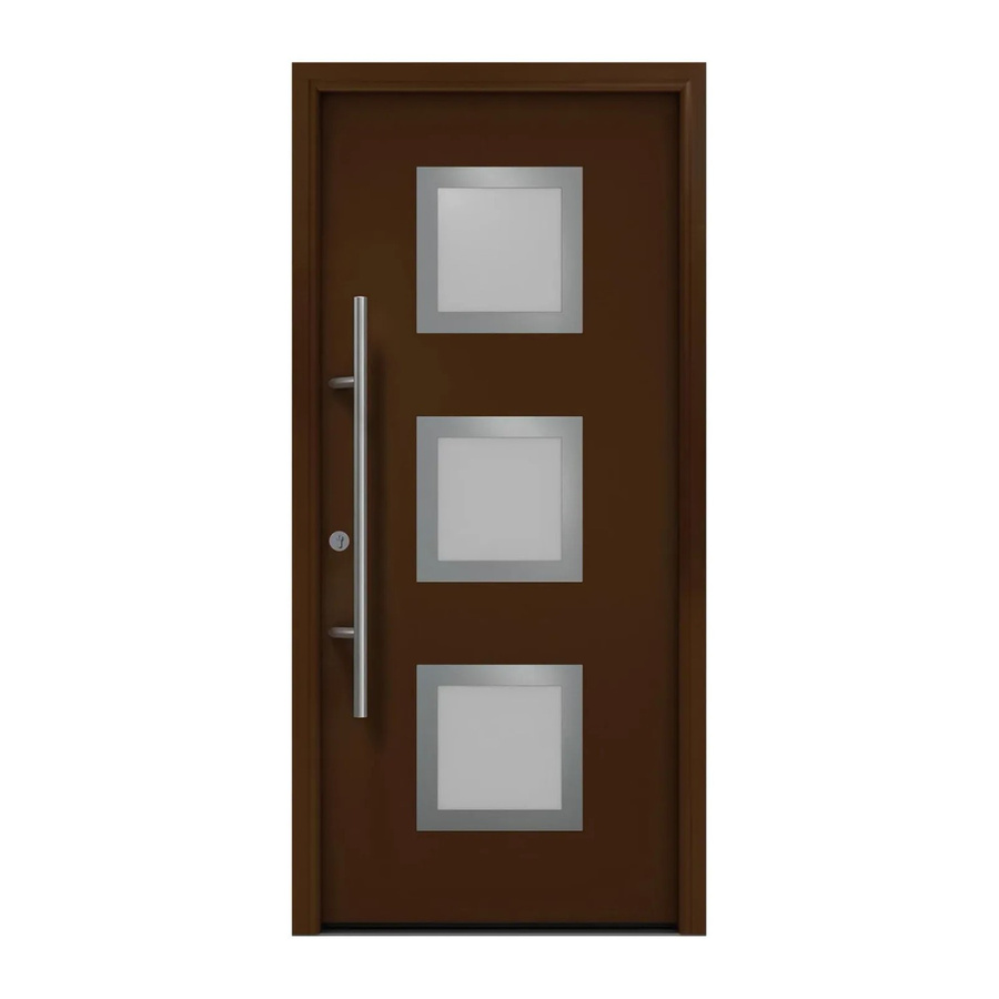 EcoStar Haustür Isopro Secur IPS 810S mit Glaseinsatz in Terrabraun, B: 110 cm, H: 210 cm, DIN Links - Bild 2