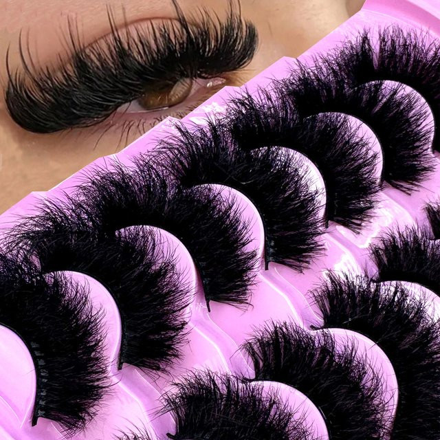 MKYDCG Falsche Wimpern, 7 Paar, 3D-Faux-Nerz, Unisex - Bild 1