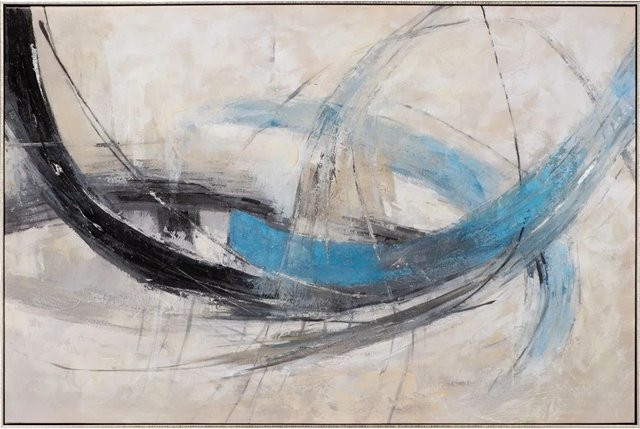 Art Universe Leinwandbild Blue Expression Modern Abstract Grafik in Blau, Breite: 80 cm, Höhe: 120 cm - Bild 1