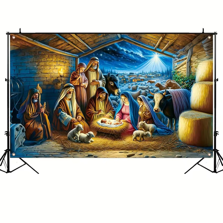 VIKAMA Dekoratives Hintergrundbanner für Ostern und Weihnachten, Mehrfarbig, Rechteckig, B/H: 100 x 180 cm - Bild 4