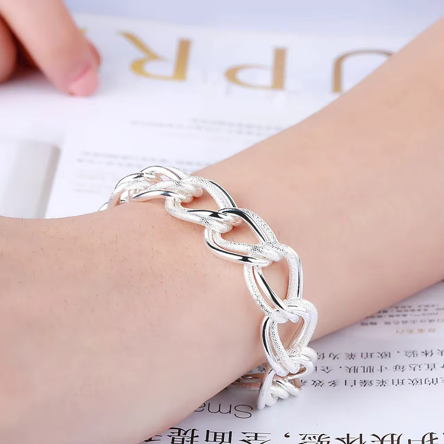 URMYLADY Doppel-Twist-Kettenarmband, 925 Silber, Damen - Bild 5