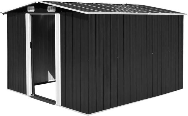 vidaXL Gerätehaus aus Metall in Anthrazit B/T/H: 257 x 298 x 178 cm - Bild 1