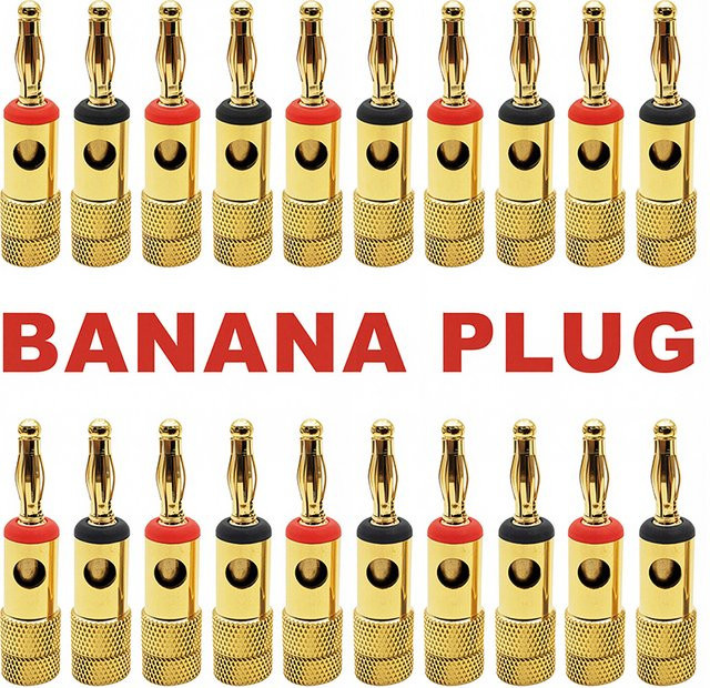 2/4 Stück vergoldete Bananenstecker 4 mm für Audio-Lautsprecher in Gold - Bild 1