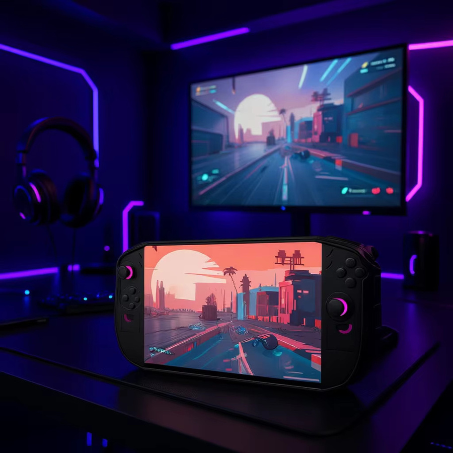 Lenovo Legion Go 2 weiche TPU-Schutzhülle in Schwarz mit kratzfestem Griff und integriertem Ständer - Bild 2