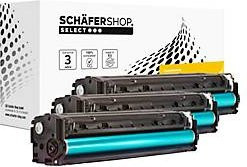 Schäfer Shop Select Toner Multipack für HP 305 (CE411A, CE412A, CE413A) in Cyan, Magenta, Gelb und Multicolor - Bild 1