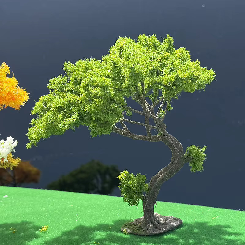 FunTrying Zedernbaum, Modell für Miniatur-Landschaften, grün-weiß, Metall - Bild 2