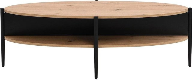Couchtisch Evaro von Vente-unique in Schwarz und Naturfarben Hell mit einer Breite von 125 cm - Bild 1