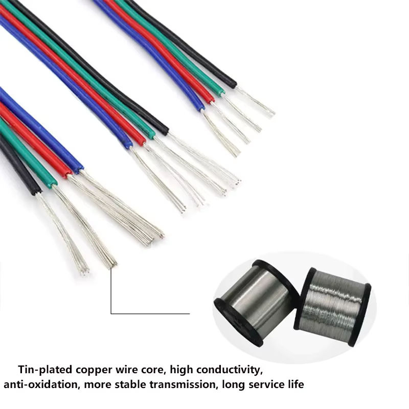 Bytebattle LED Verlängerungskabel für RGB Digitale IC-Bandlampen, Multicolour, 2-Pin bis 5-Pin, verschiedene Querschnitte (22AWG, 20AWG, 18AWG) - Bild 3