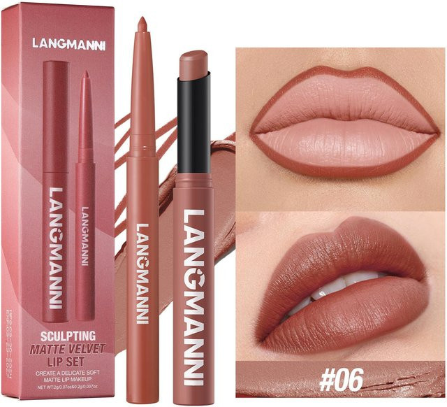 Beauty Every Day Lipliner & Lippenstift Set, Helle Beige, Matt, 2 Stück - Bild 1
