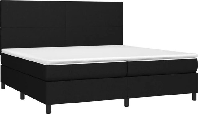 vidaXL Boxspringbett mit Matratze und LED-Beleuchtung in Schwarz, B/T/H: 200 x 200 x 118 cm - Bild 1