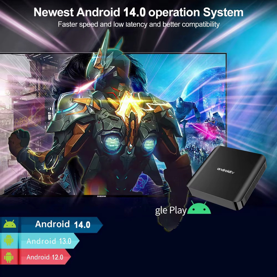 CLIBABIQBOX Android 14 TV-Box mit 8K Auflösung, Allwinner H313 Quad-Core, 5G Dual WLAN und Bluetooth 5.0, Media Streamer in Schwarz - Bild 3
