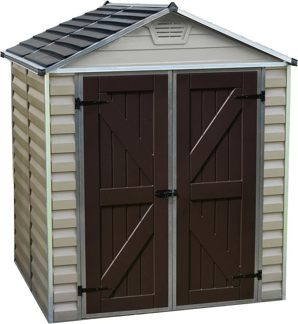 Palram - Canopia Skylight Gartenhaus aus Kunststoff mit Satteldach in Beige-braun, B: 190 cm, T: 150 cm, H: 217 cm - Bild 1