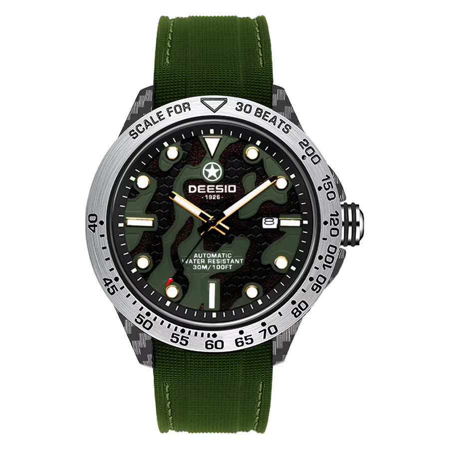 Deesio Automatikuhr, Kohlefaser, Silikonarmband, Schwarz, Herren - Bild 7