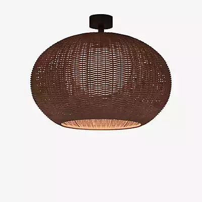 Bover Garota LED Deckenleuchte aus Rattan in Braun im Boho-Design mit warmweißem Licht - Bild 1
