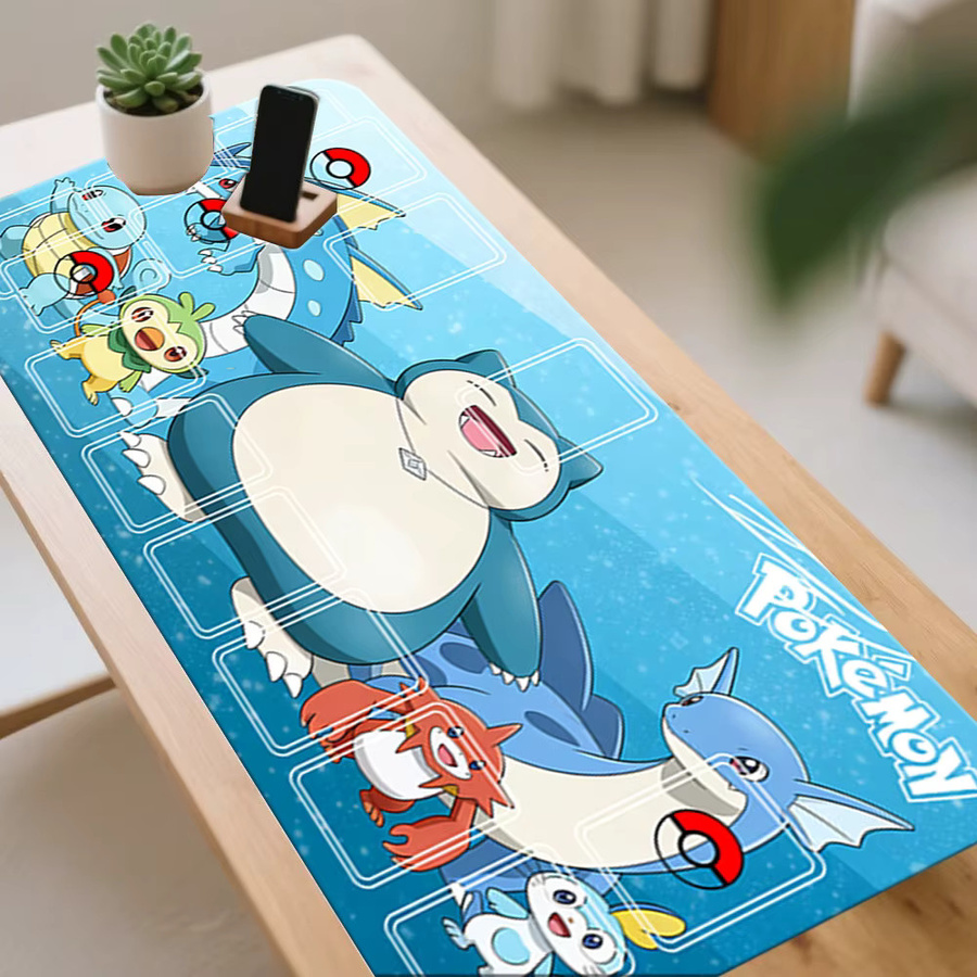 Potdemiel Gaming-Mauspad Pokemon Wasser-Typ Starter und Snorlax Schreibtischunterlage Multicolor - Bild 2
