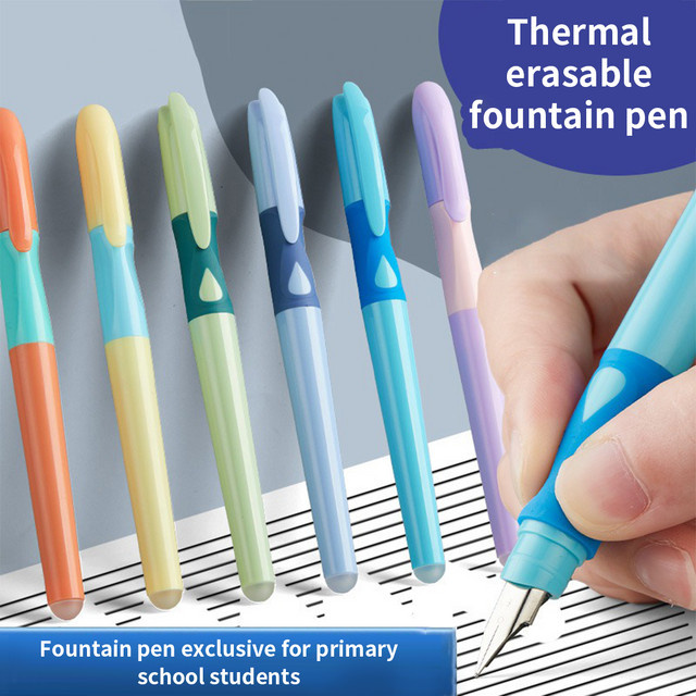 Kawaii Stance Pen Schreiblernstift mit Soft Grip und austauschbarer löschbarer Tinte in Pink und Schwarz - Bild 1