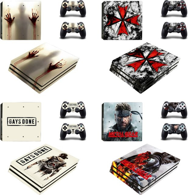 Personalisierte PS4 Pro Skin Sticker Aufkleberhülle für Sony PlayStation 4 Pro Konsole und Controller aus Vinyl - Bild 1