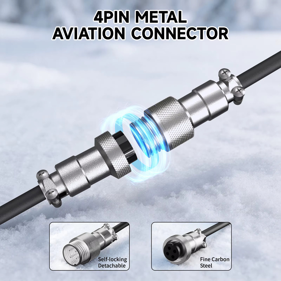 Attack Shark C08 Dual USB-C RGB Spiralkabel mit Aviator-Anschluss für Tastaturen, 8K Schnelllade-Datenkabel, Schwarz/Grau - Bild 4