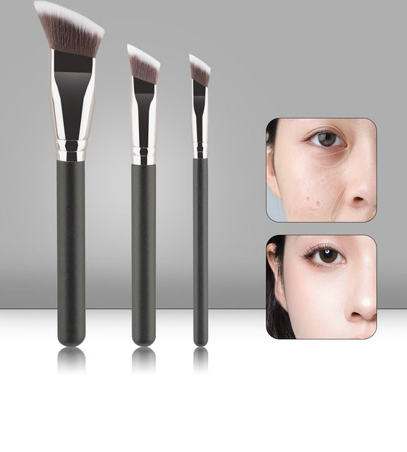 RANCAI 3-teiliges Make-up Pinsel-Set, Foundation-, Concealer- und Rougepinsel, Unisex - Bild 1