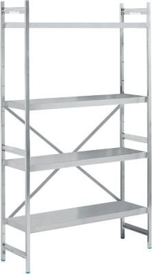 Köhler Grundregal aus Edelstahl in Silber mit geschlossenen Böden und Rückwand, B/T/H: 120 x 40 x 200 cm - Bild 1