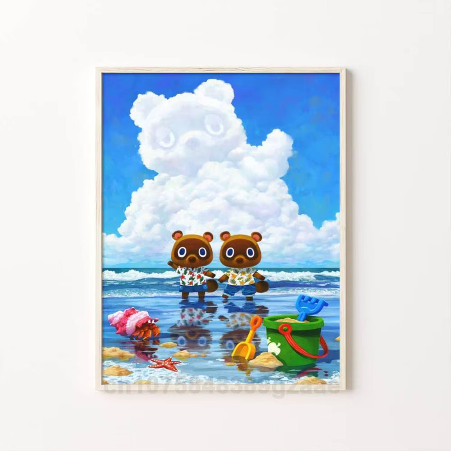 Vintage Cartoon Animal Crossing Poster aus Papier in Mehrfarben, Wandkunst für dein Zuhause oder Arbeitszimmer, B/H: 15 x 15 cm - Bild 5