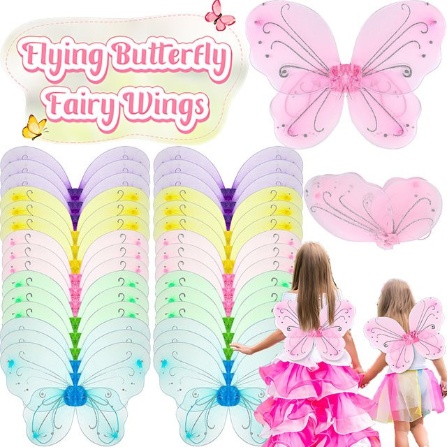 Bluk Schmetterlingsflügel Kostüm, Fantasy, Bunt / Mehrfarbig, 6–36 Stück - Bild 1