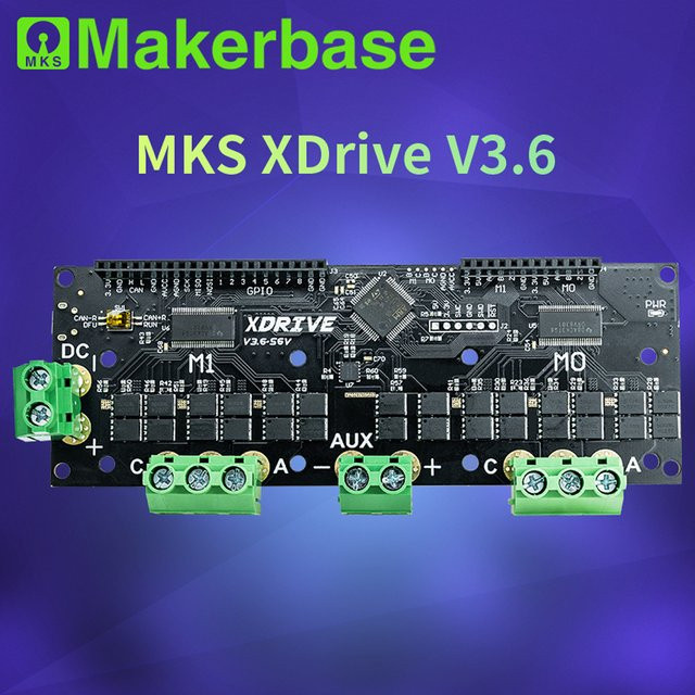 Makerbase MKS XDRIVE 56 V hochpräziser bürstenloser Servomotor-Controller in Schwarz basierend auf ODrv V3.6-Upgrade - Bild 1