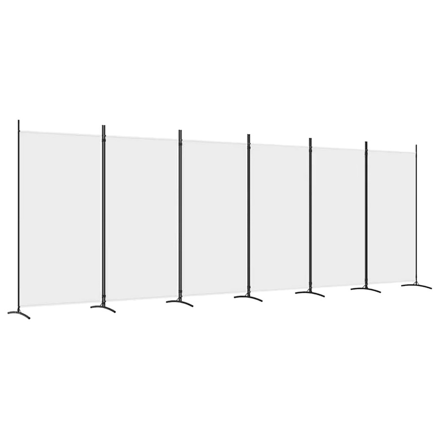 VIDAXL 6-teiliger Raumteiler aus Stoff in Weiß, faltbarer Sichtschutz für Büro und Wohnraum, B/H: 520 x 180 cm - Bild 2