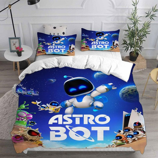 ASTRO BOT Bettwäscheset aus Mikrofaser, 3-teilig mit 1 Bettbezug und 2 Kissenbezügen, B/H: 240 x 220 cm - Bild 1