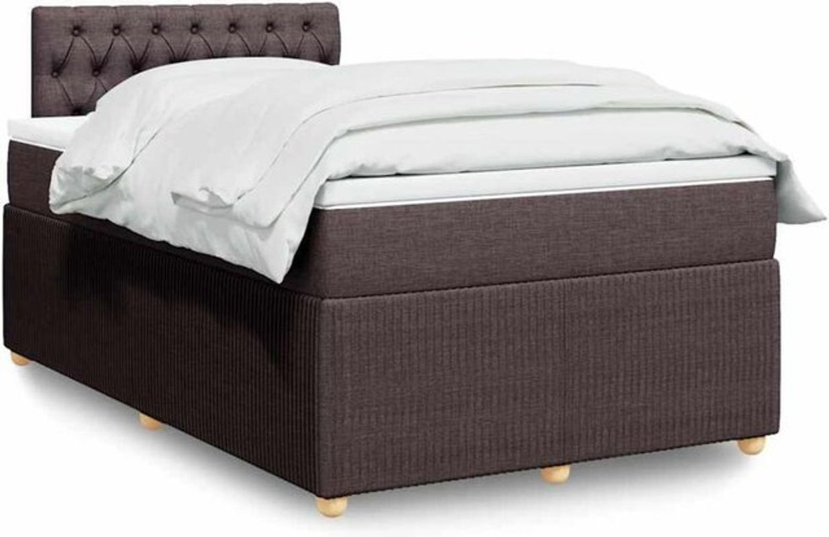vidaxl Boxspringbett mit Matratze aus Stoff in Braun, B/T/H: 190 x 120 x 100,5 cm - Bild 1