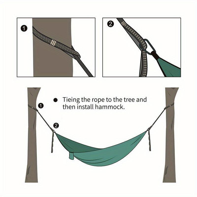 2 Stück Hochbelastbare Hängemattengurte in Orange für Outdoor-Camping mit hoher Tragfähigkeit - Bild 2