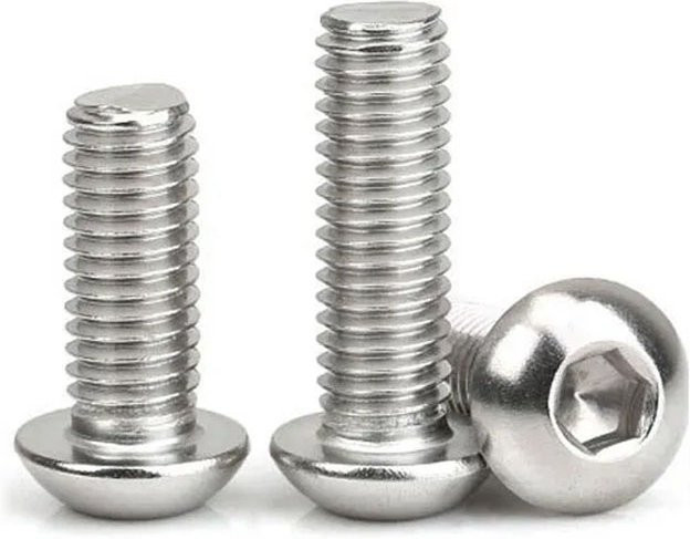 Edelstahl Knopf Inbusschraube A2-70 Hexagon Innensechskant in Silber - Bild 1