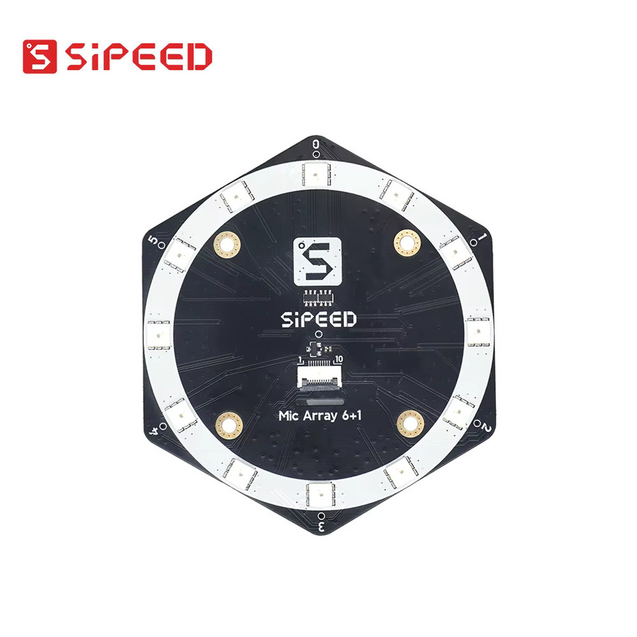 Sipeed 6+1 Mikrofon-Array mit USB-C Anschluss, Black, zur Klangquellen-Lokalisierung und Beamforming, treiberfreie Soundkarte - Bild 2
