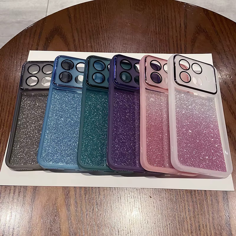 Transparente Glitzer-Handyhülle aus weichem Silikon und TPU für Xiaomi 15T und 17T Pro mit Kameralinsen-Schutz - Bild 2