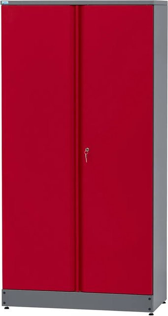 Küpper Hochschrank 2-türig mit 4 Fachböden und Schloss in Rot, B/T/H: 91 x 45 x 180 cm - Bild 1
