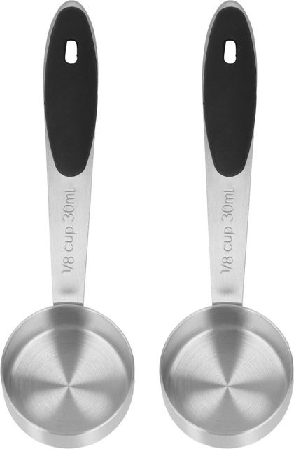 TOPINCN Messlöffel Set aus Edelstahl in Silber, 2er-Pack, 30 ml für Kaffee, Tee und Pulver - Bild 1