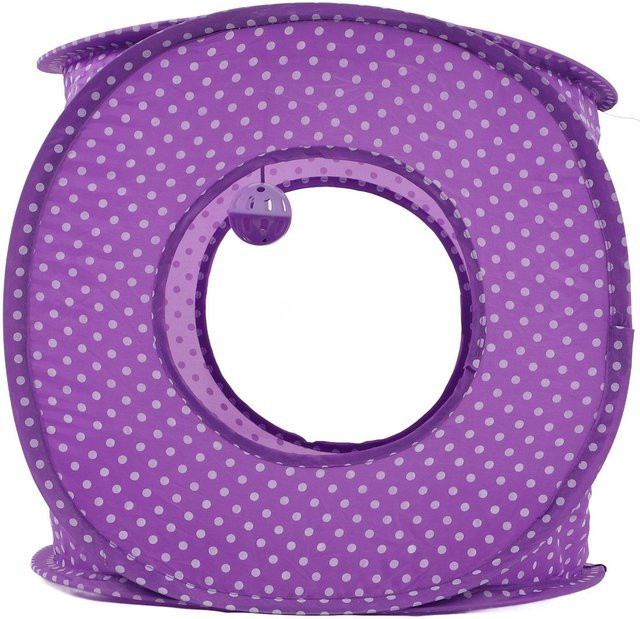 CosyHome Katzentunnel Labyrinth in Purple mit Spielbällen für Katzen und Kätzchen - Bild 1