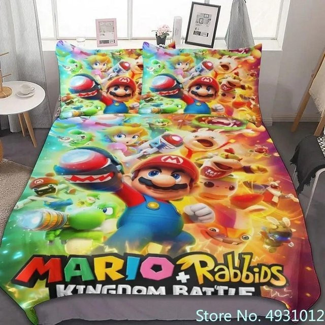 Gu Tao Baby-Bettwäsche-Set Super Mario 3D Design, 3-teilig, Mehrfarbig, B/H: 140 x 210 cm - Bild 1