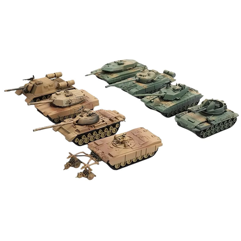 GRAPMAN WWII Tank Modell Tiger M1A2 Sherman Chariot, 8-teiliges Set, Kunststoff - Bild 1