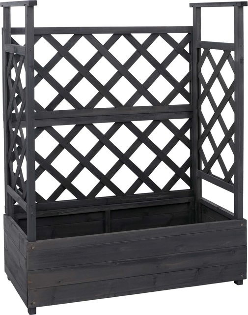 PROREGAL Hochbeet aus Tannenholz mit Rankgitter in Anthrazit-Grau, H x B x T: 114 x 85 x 44 cm - Bild 1