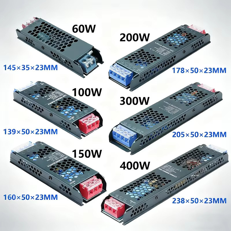 AEVYVKV LED-Netzteil AC 220 V auf DC 12 V 24 V Treiber-Beleuchtungstransformator in Silber für LED-Streifen mit 60 W - Bild 2