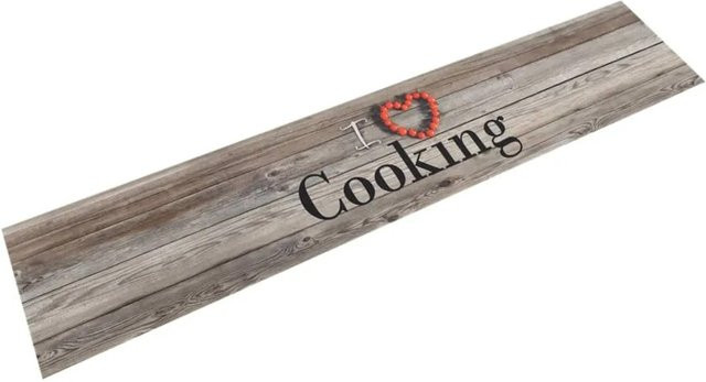 vidaXL Küchenteppich Cooking in Grau aus Samt, waschbar und rutschfest, Breite: 60 cm, Tiefe: 300 cm - Bild 1
