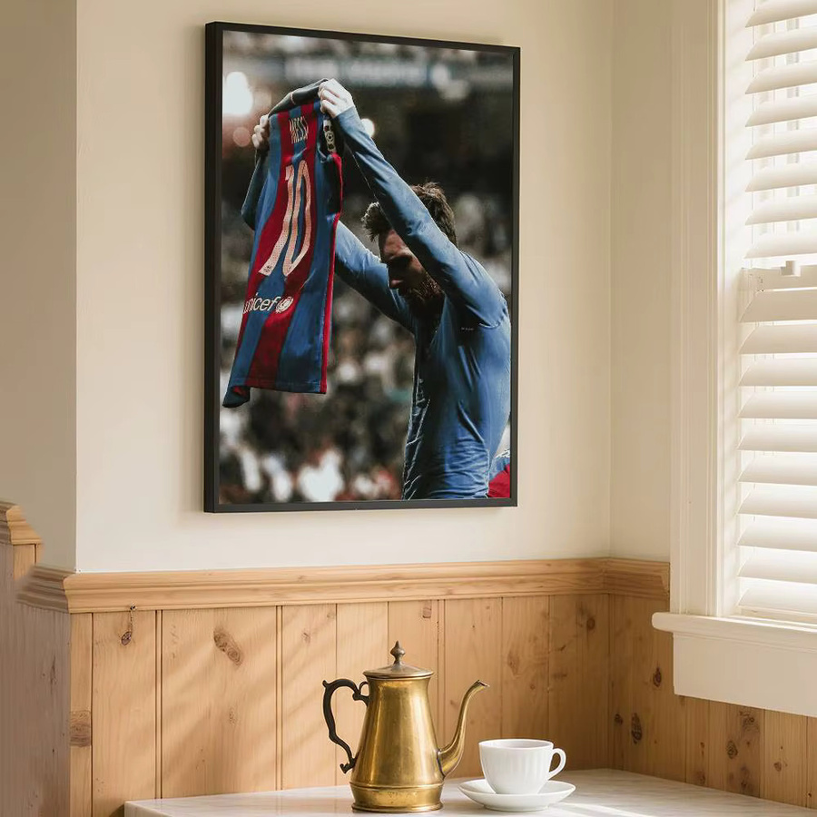 KAYOU Fußballkönig Lionel Messi Poster Selbstklebender Wasserdichter Papieraufkleber Wanddekoration Mehrfarbig - Bild 4