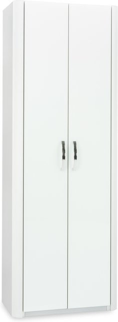 Garderobenschrank ARREDOKIT MELODIE in Weiß und Silber mit Glastüren und mattem Finish, B/T/H: 67 x 40 x 187 cm - Bild 1